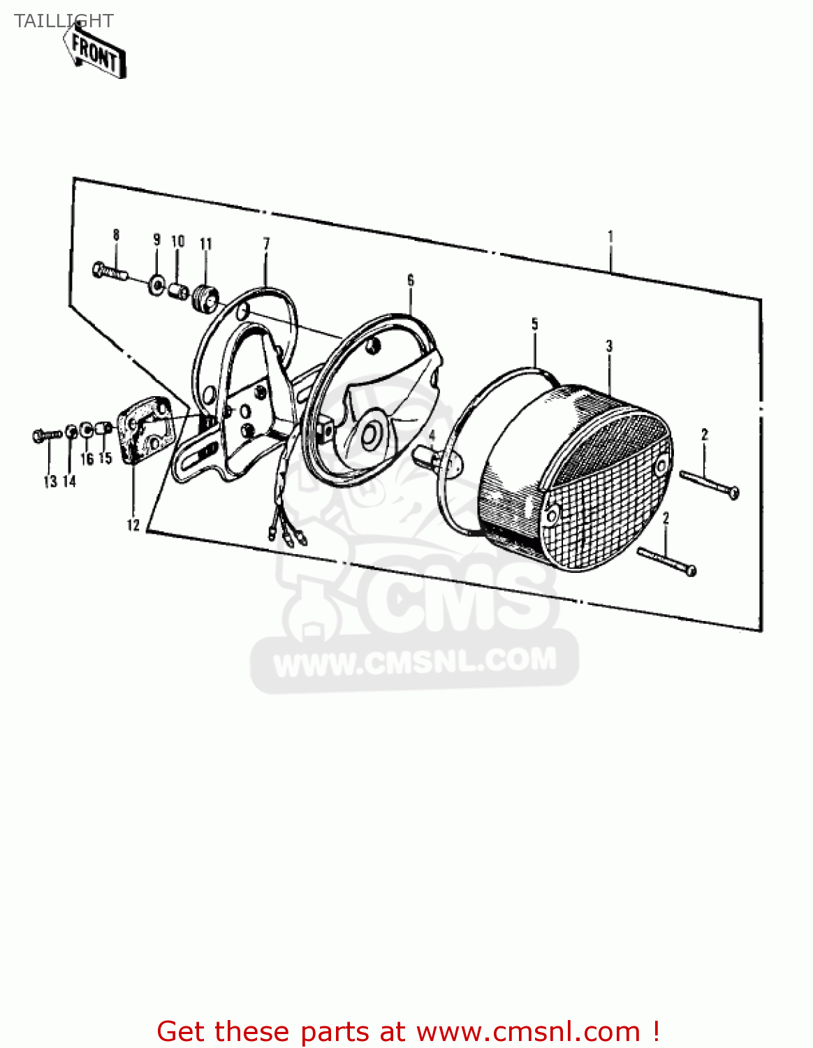 TAILLIGHT Z1B 1975 USA CANADA