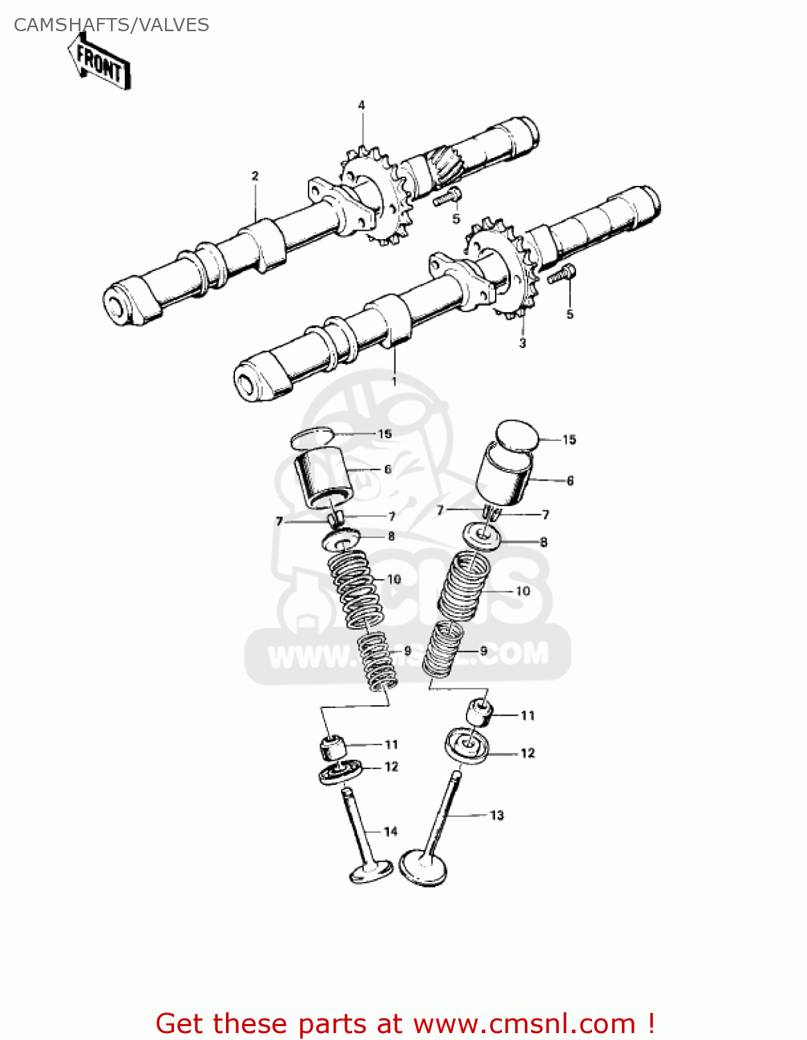 CAMSHAFTS/VALVES Z1B 1975 USA CANADA
