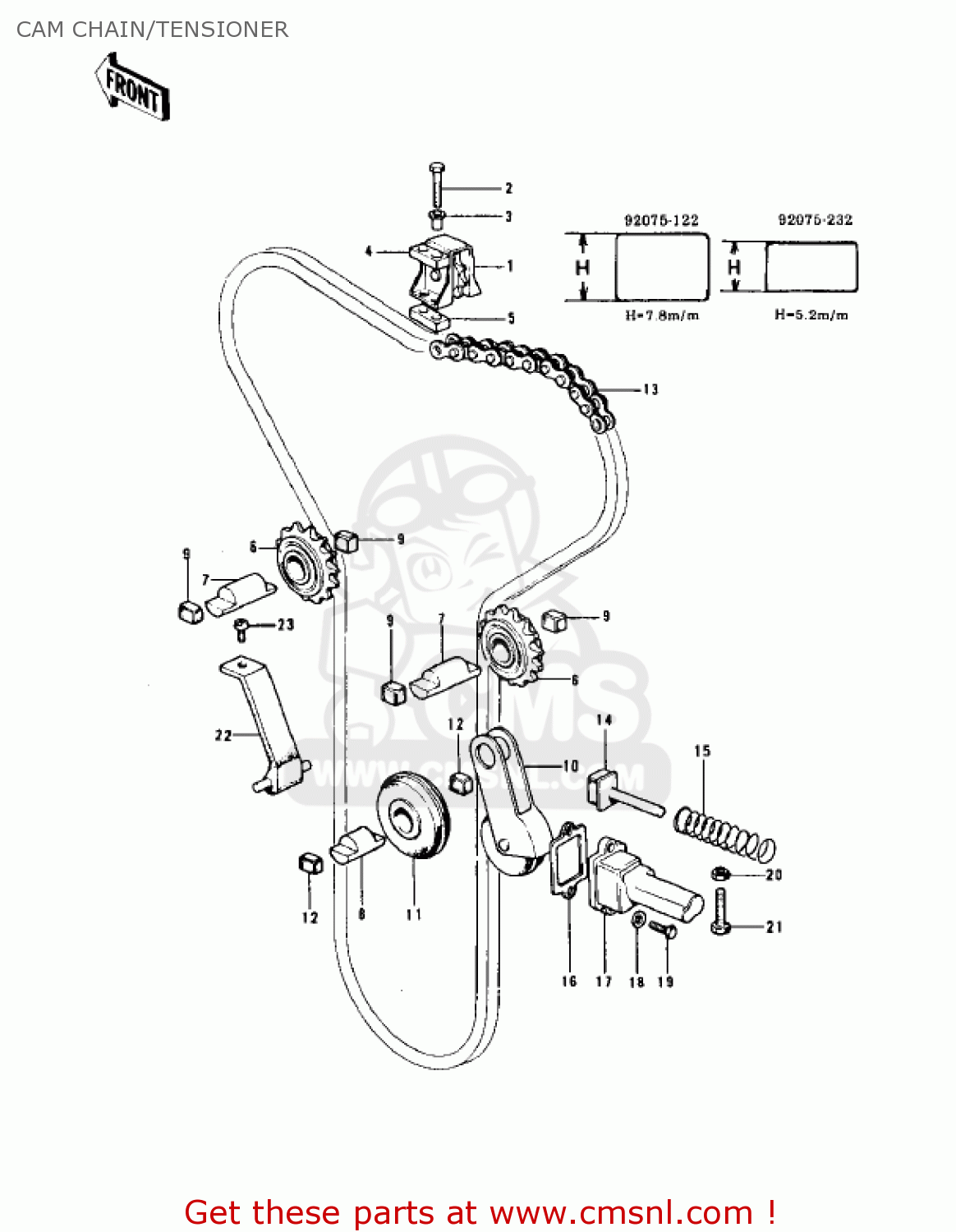 CAM CHAIN/TENSIONER Z1B 1975 USA CANADA