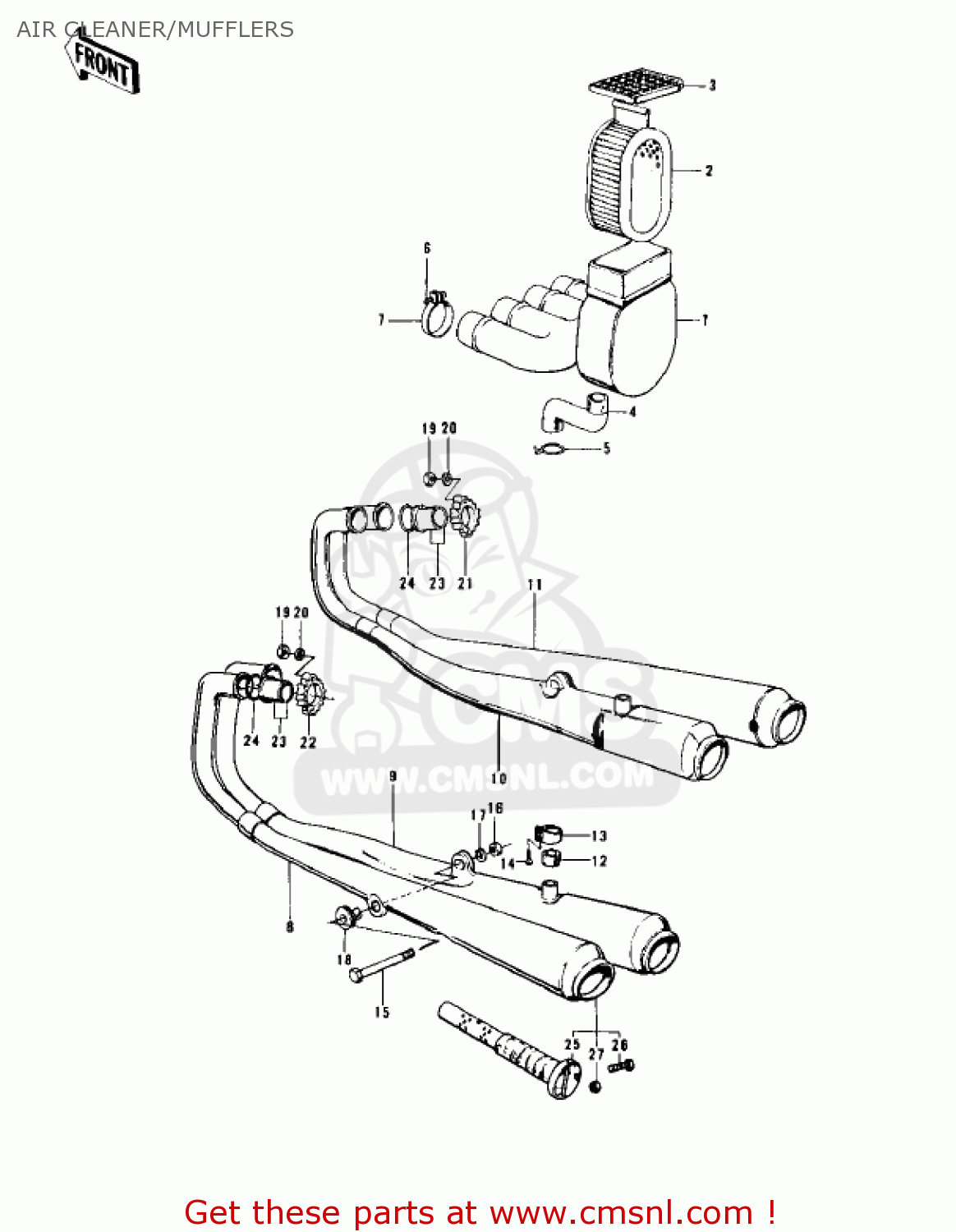 AIR CLEANER/MUFFLERS Z1B 1975 USA CANADA