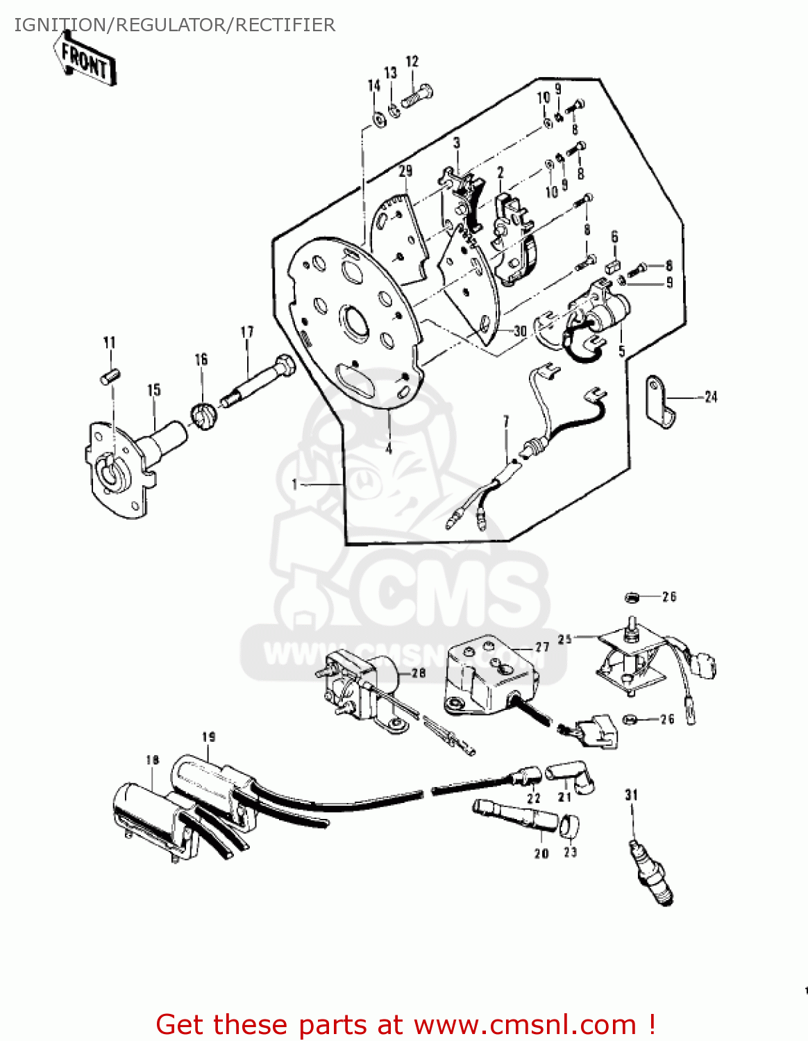 IGNITION/REGULATOR/RECTIFIER Z1B 1975 USA CANADA