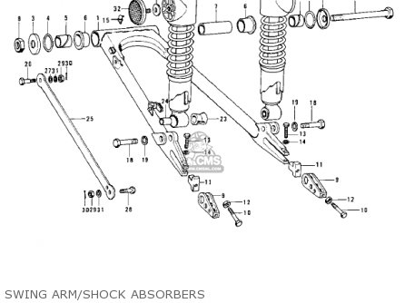 SWING ARM/SHOCK ABSORBERS - Z1B 1975 USA CANADA