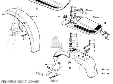 FENDERS/SEAT COVER - Z1B 1975 USA CANADA