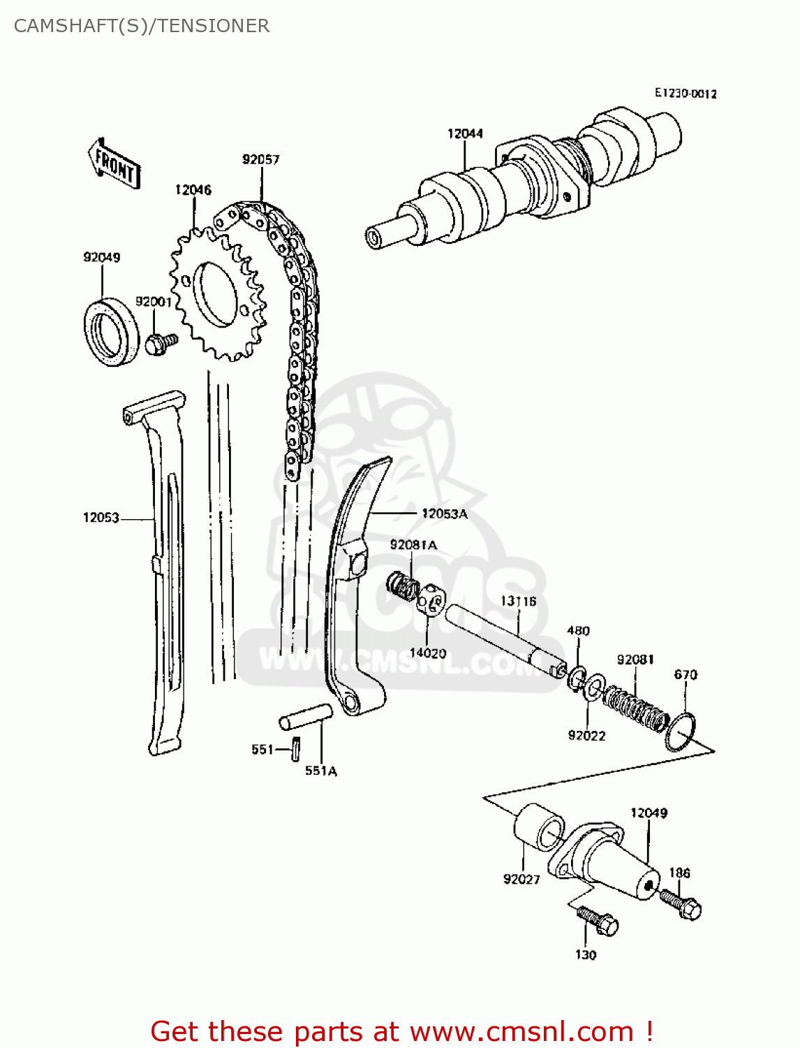 CAMSHAFT(S)/TENSIONER Z305A3 CSR 1988 EUROPE