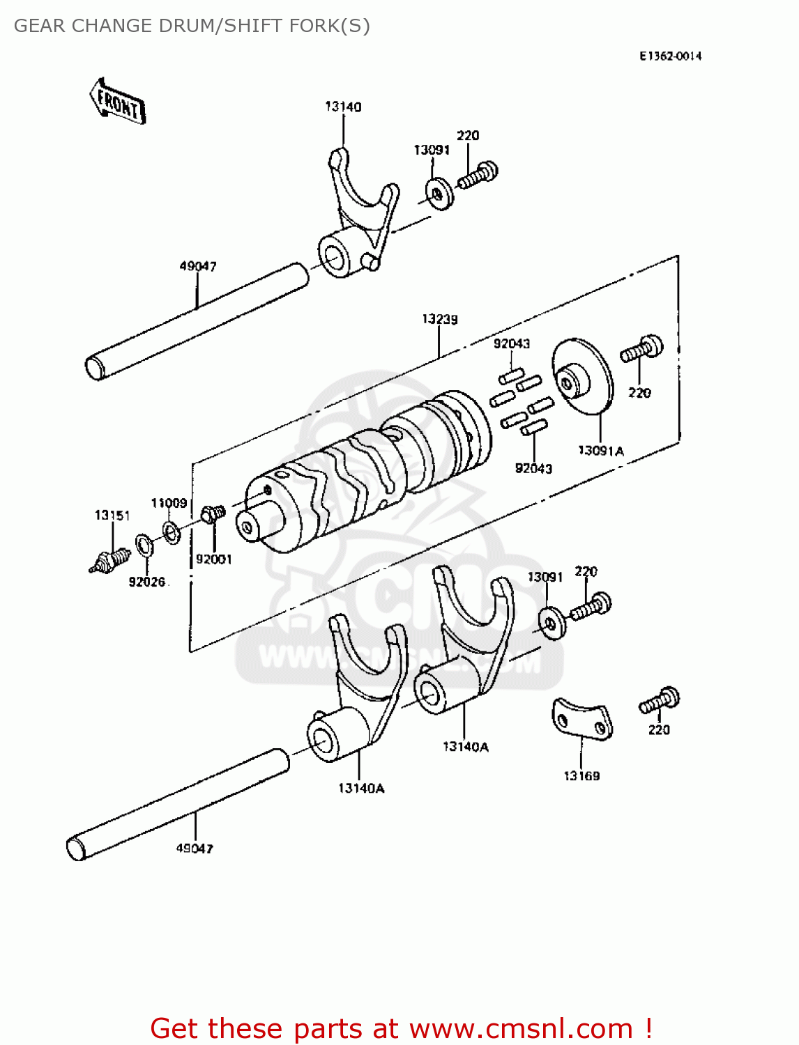 GEAR CHANGE DRUM/SHIFT FORK(S) Z305A3 CSR 1988 EUROPE