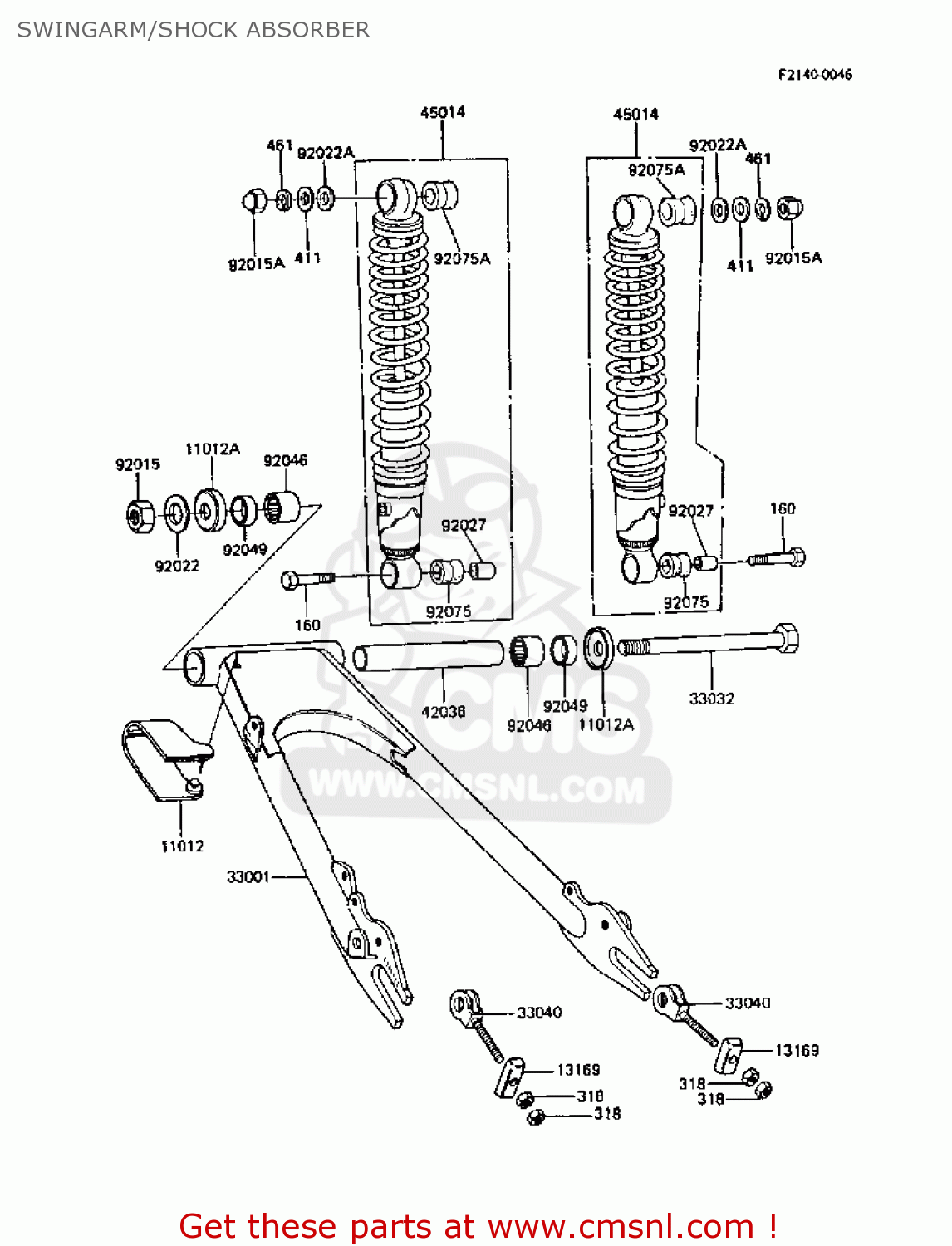 SWINGARM/SHOCK ABSORBER Z305A3 CSR 1988 EUROPE