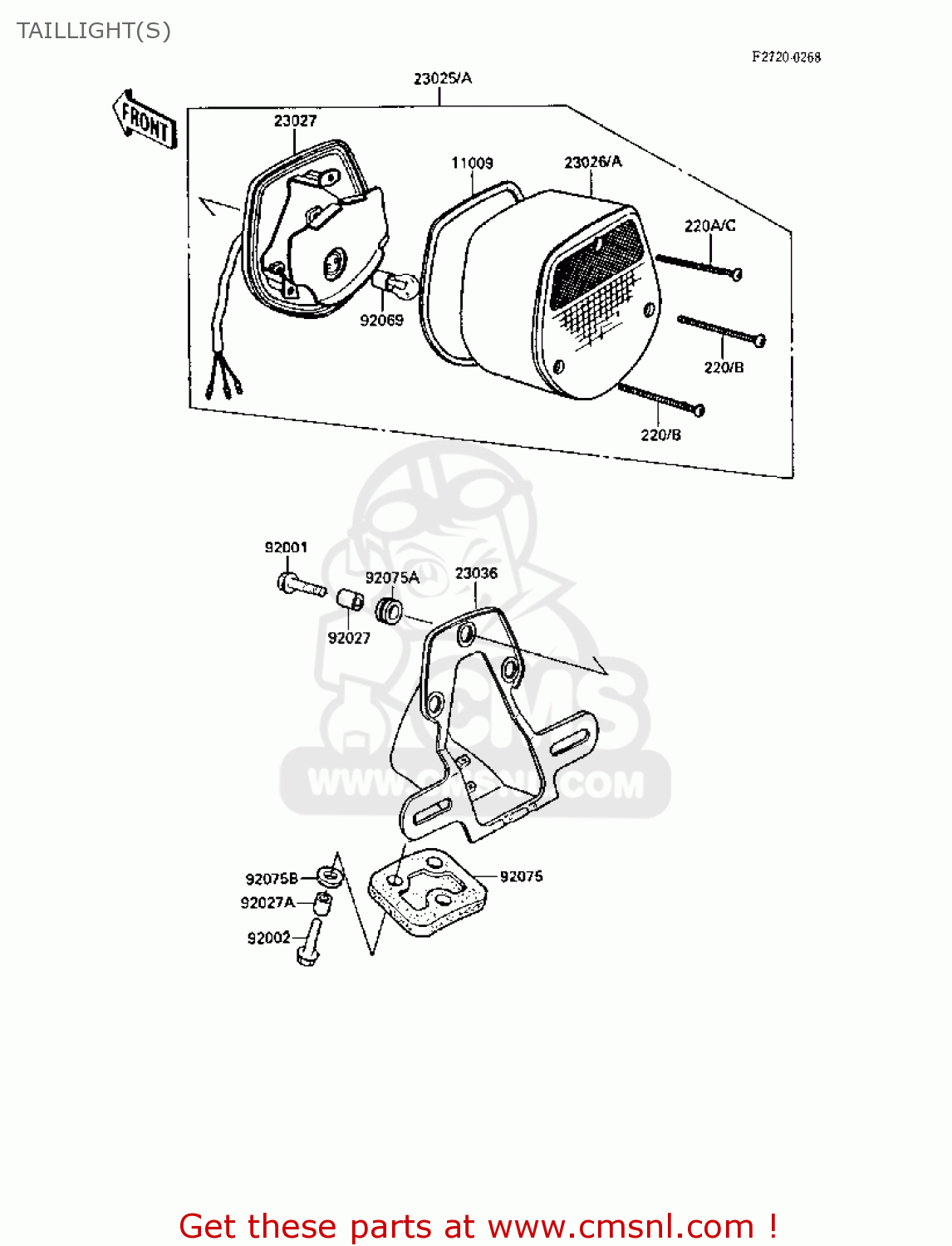 TAILLIGHT(S) Z305A3 CSR 1988 EUROPE