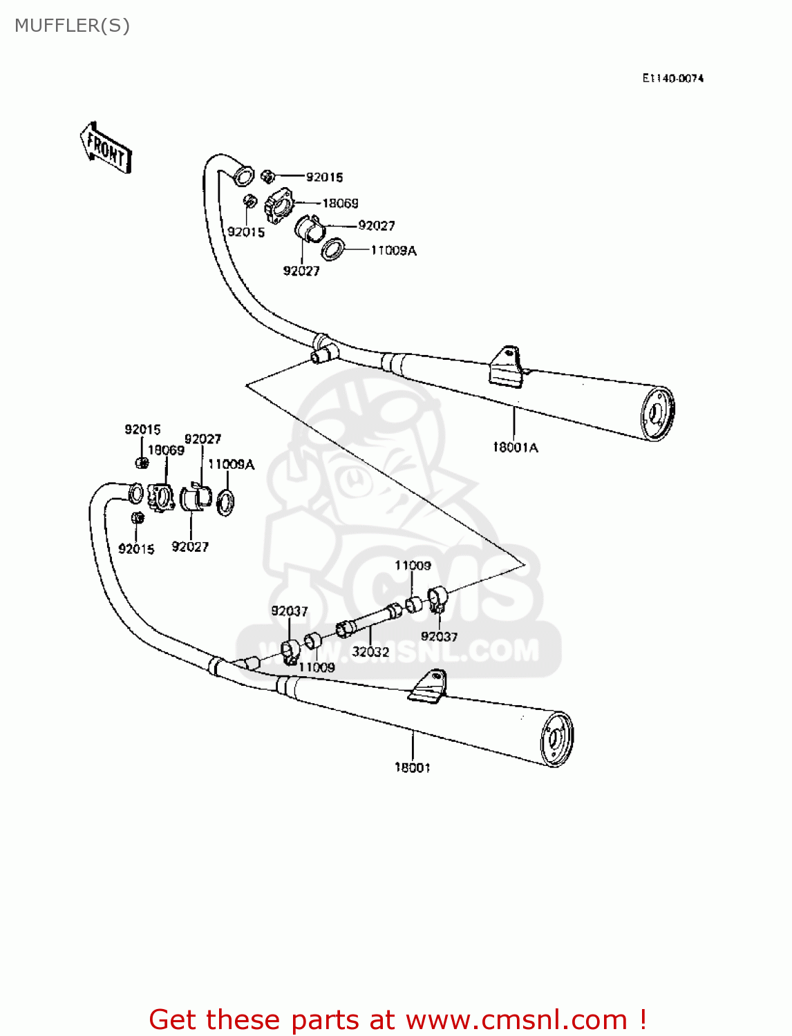 MUFFLER(S) Z305A3A CSR 1988 EUROPE