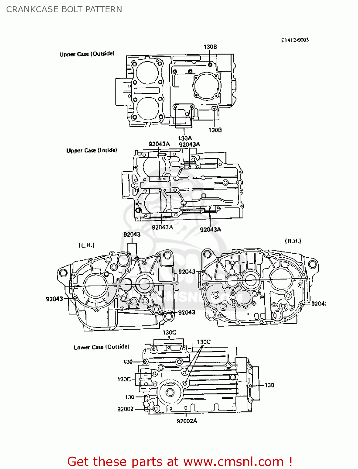 CRANKCASE BOLT PATTERN Z305A3A CSR 1988 EUROPE