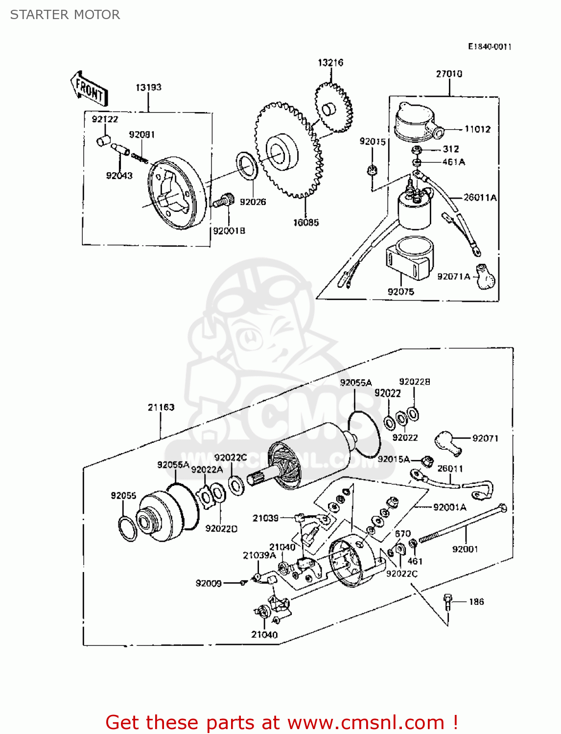STARTER MOTOR Z305A3A CSR 1988 EUROPE