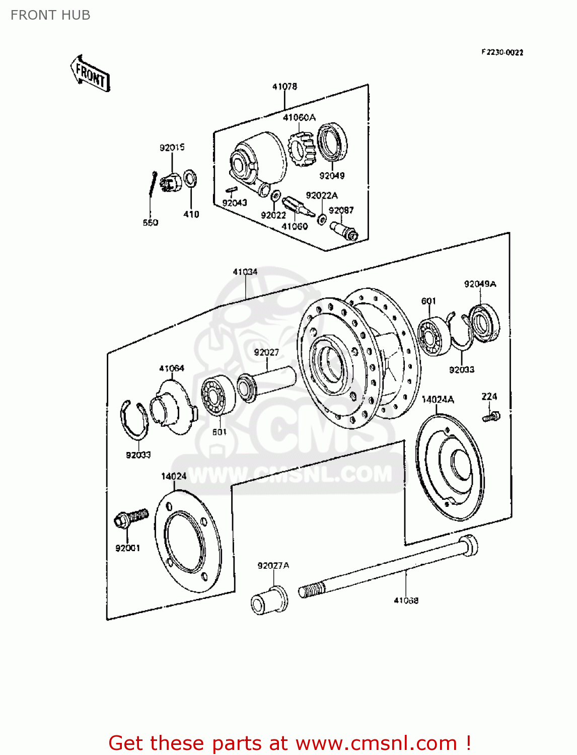FRONT HUB Z305A3A CSR 1988 EUROPE