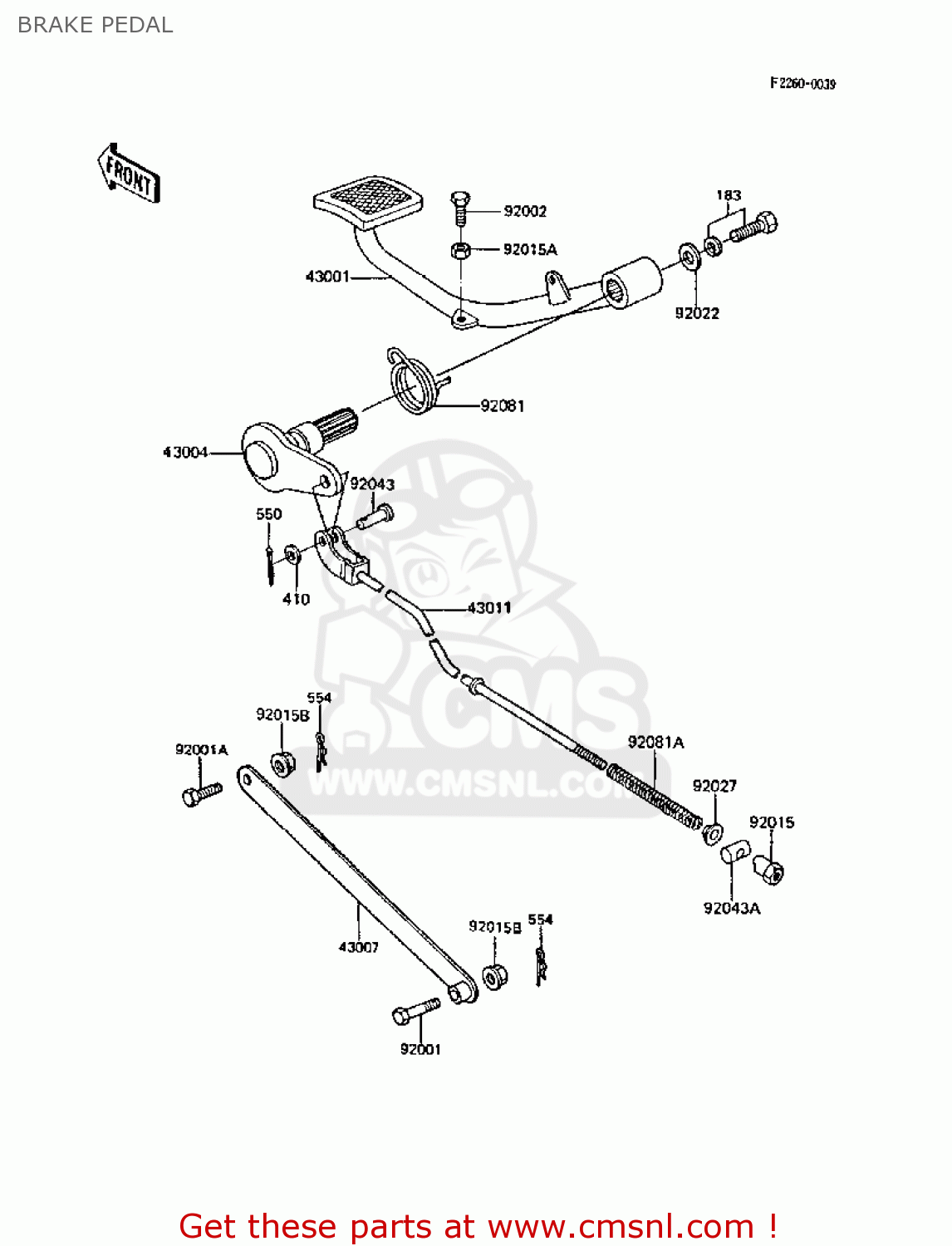 BRAKE PEDAL Z305A3A CSR 1988 EUROPE