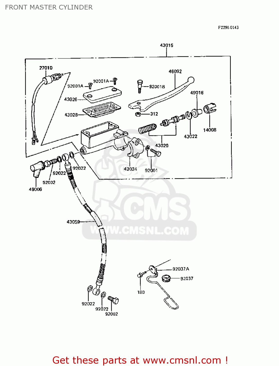 FRONT MASTER CYLINDER Z305A3A CSR 1988 EUROPE