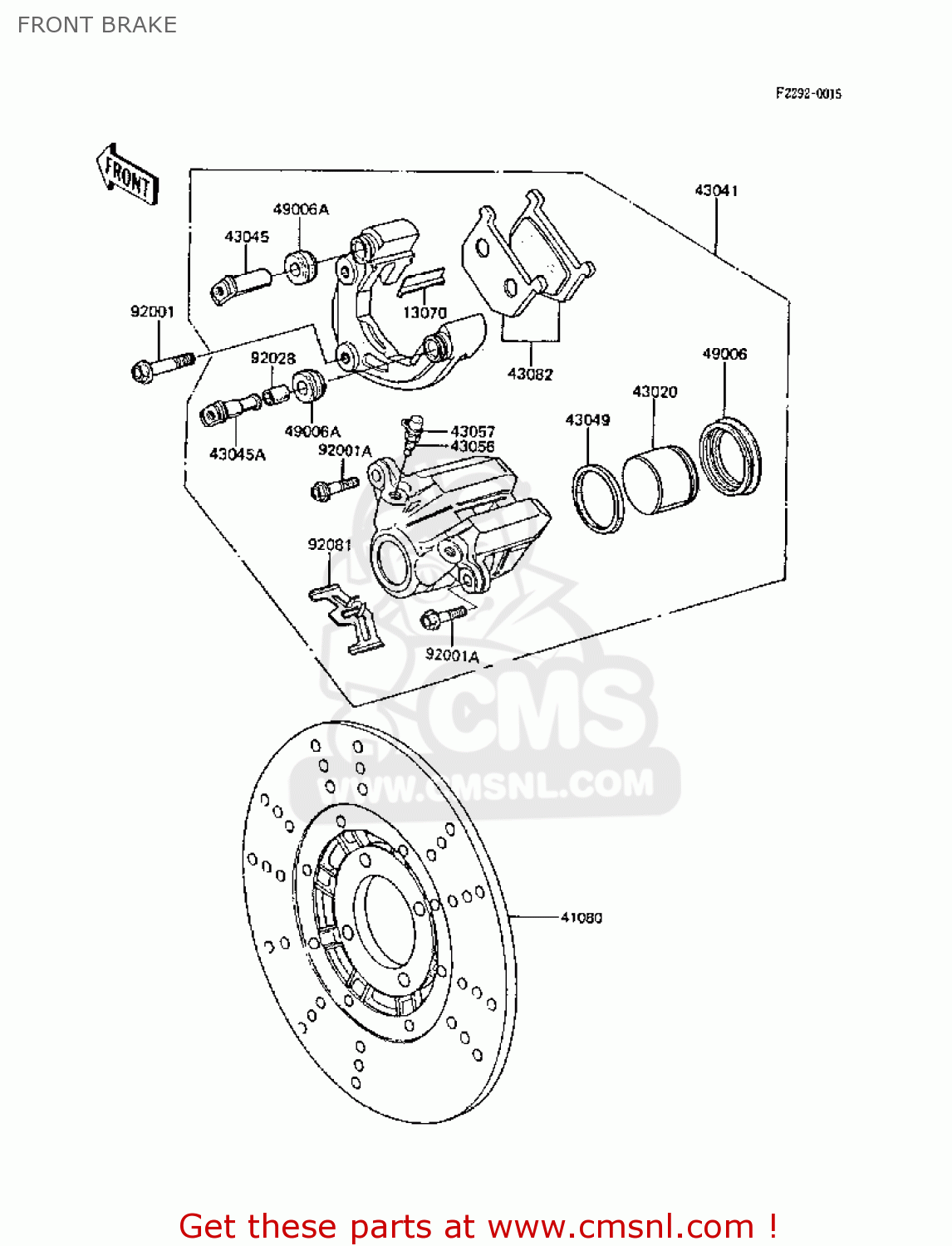 FRONT BRAKE Z305A3A CSR 1988 EUROPE