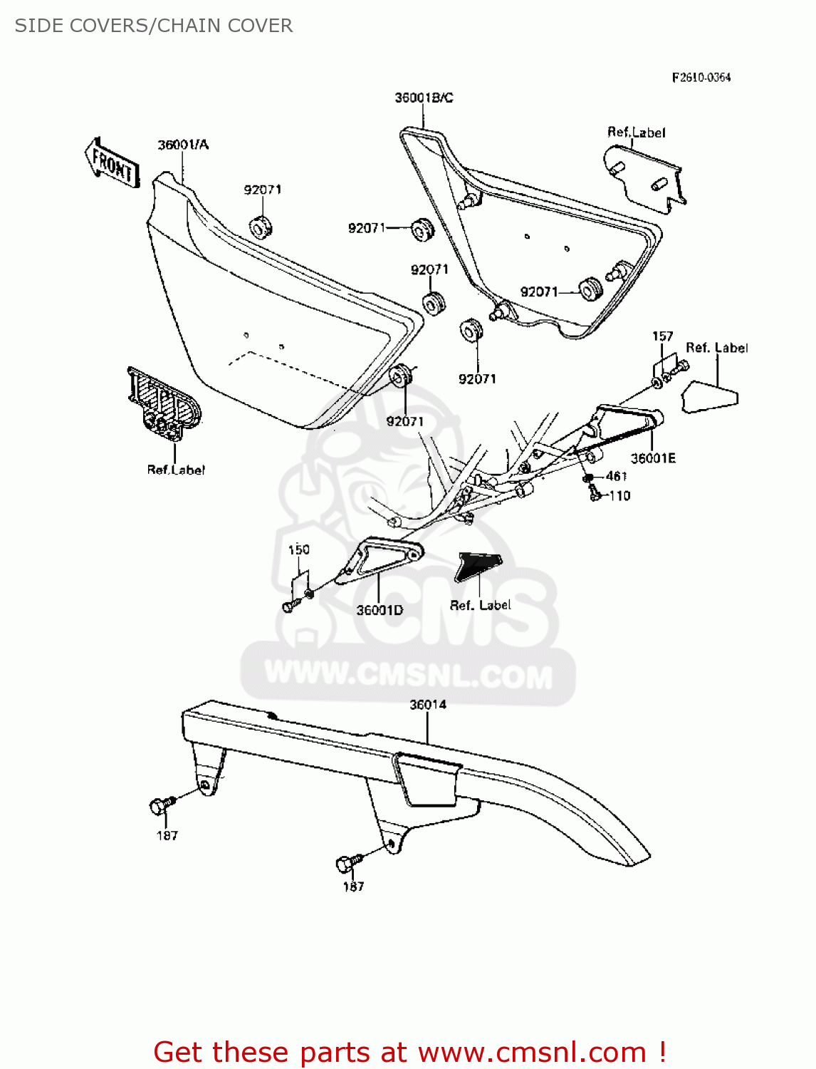 SIDE COVERS/CHAIN COVER Z305A3A CSR 1988 EUROPE