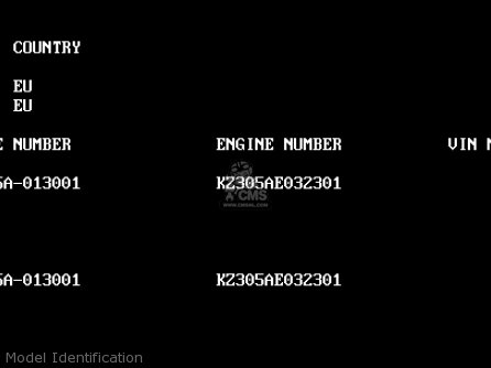 Model Identification - Z305A3A CSR 1988 EUROPE
