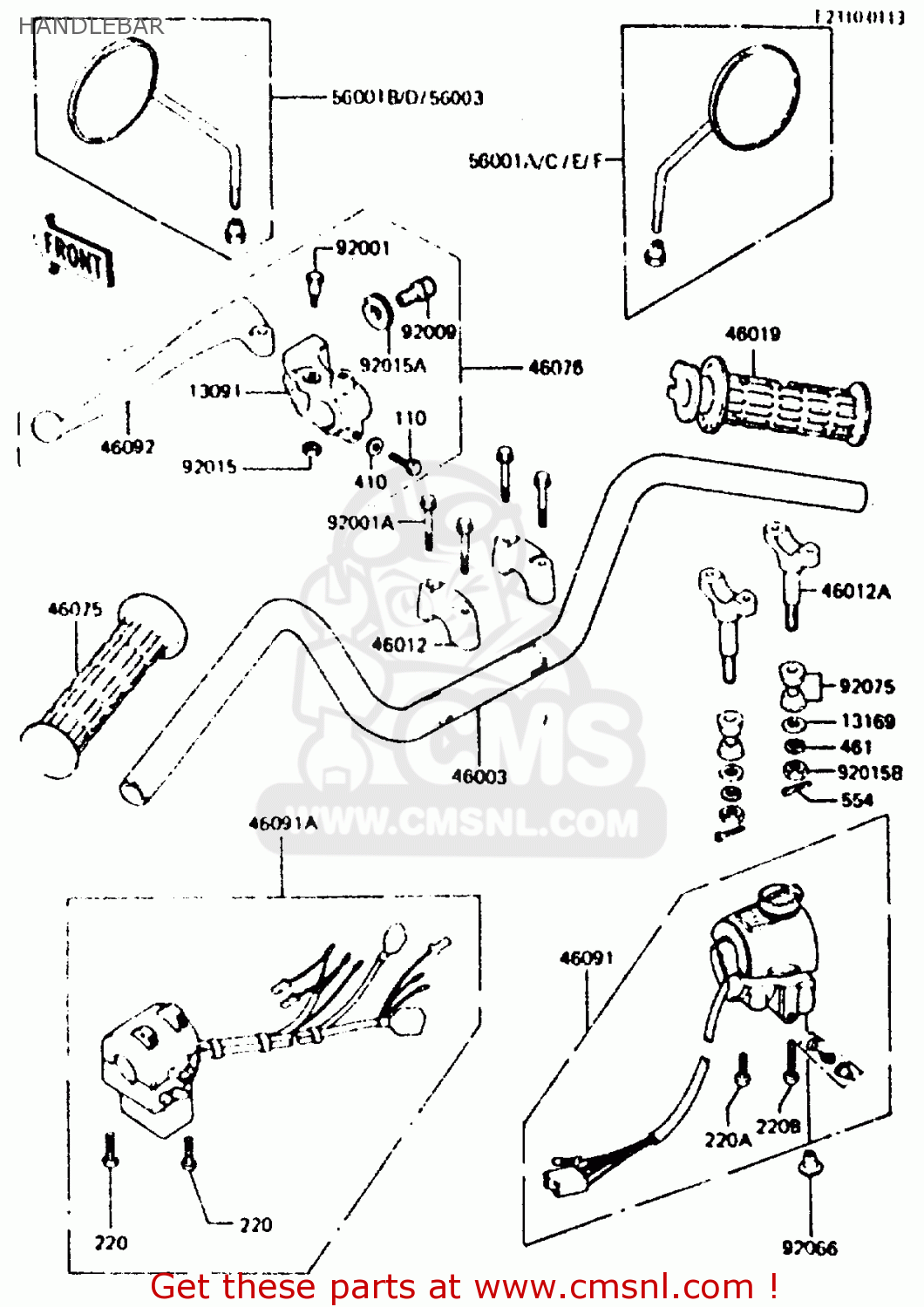 HANDLEBAR Z440D6 1984 EUROPE UK SD WG