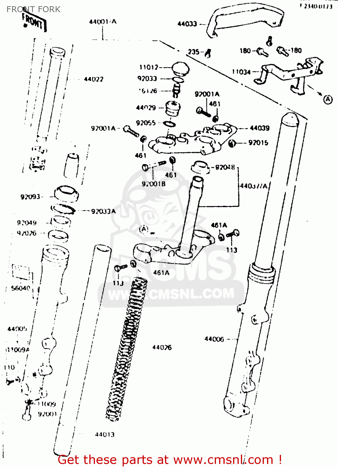 FRONT FORK Z440D6 1984 EUROPE UK SD WG