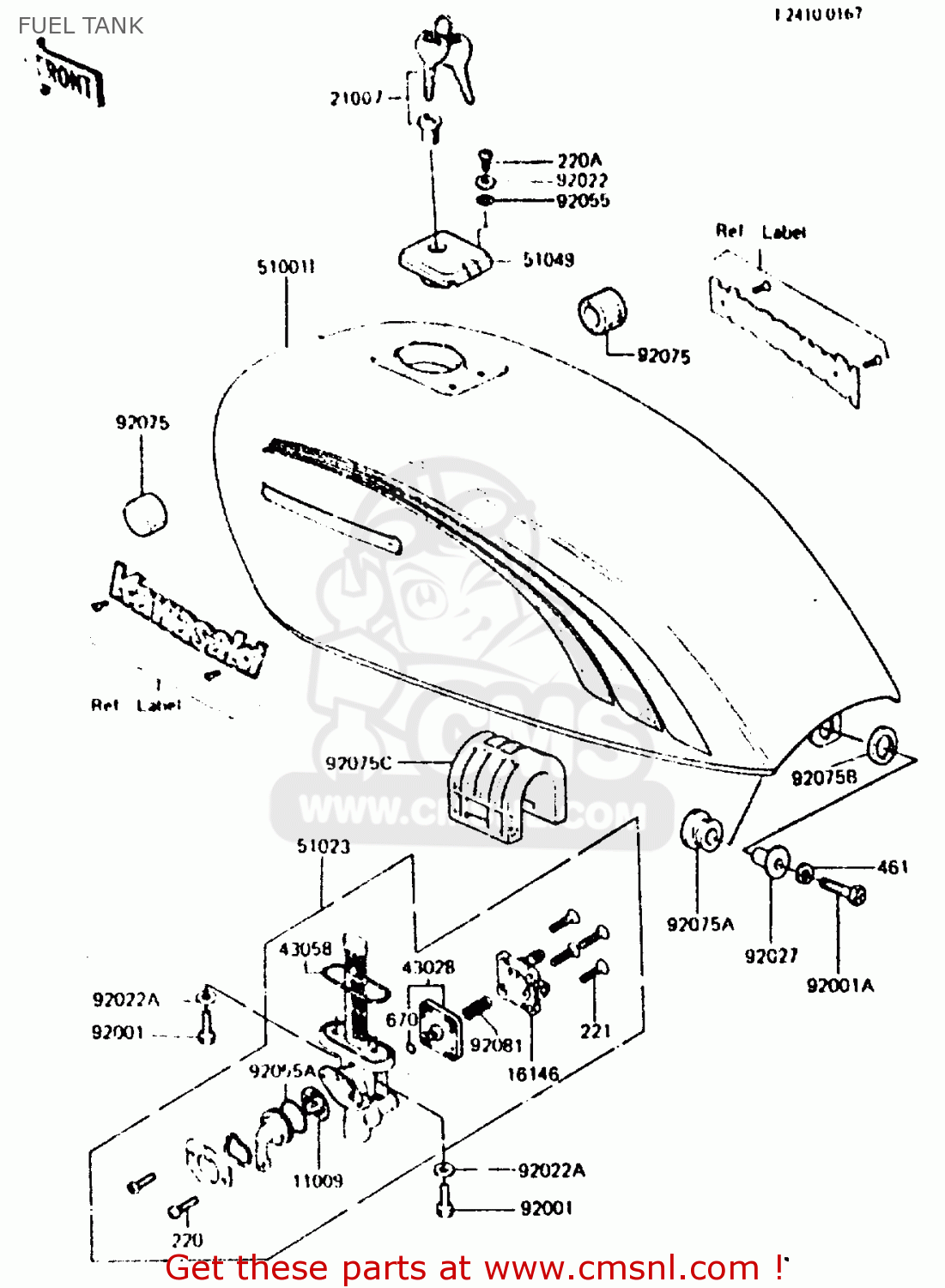 FUEL TANK Z440D6 1984 EUROPE UK SD WG
