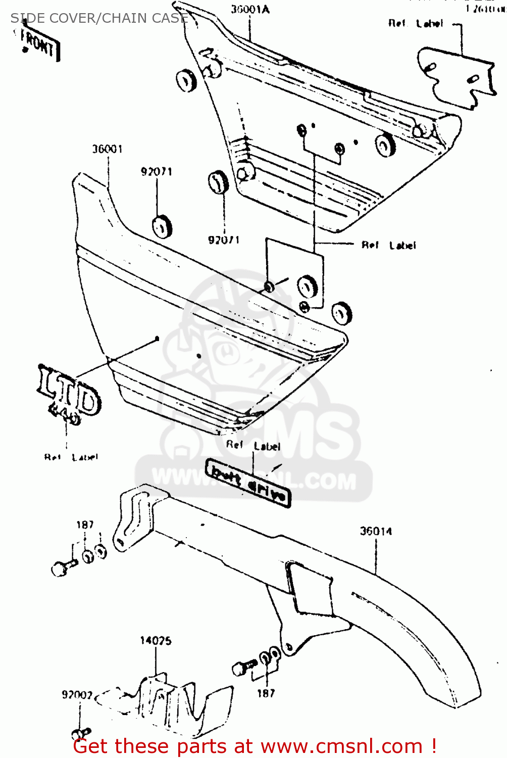 SIDE COVER/CHAIN CASE Z440D6 1984 EUROPE UK SD WG