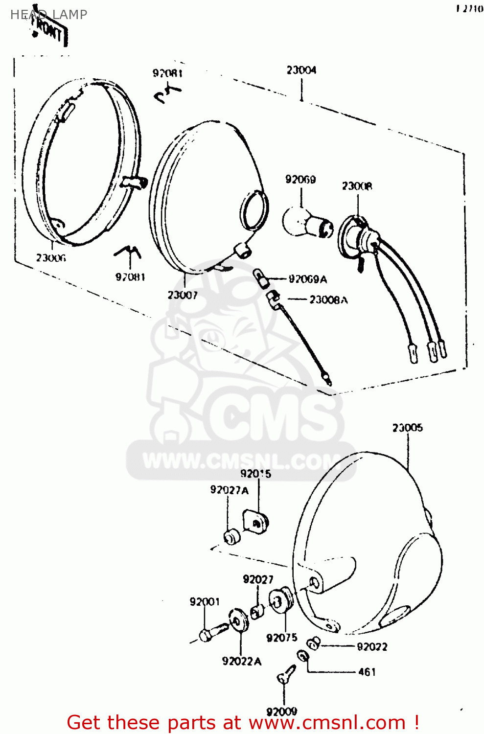 HEAD LAMP Z440D6 1984 EUROPE UK SD WG