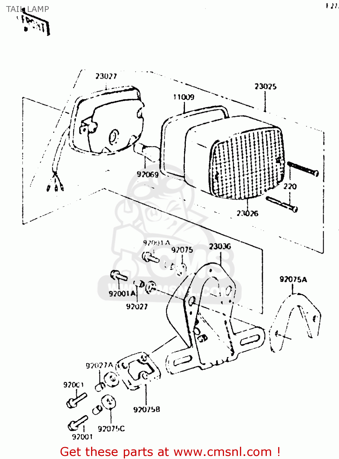TAIL LAMP Z440D6 1984 EUROPE UK SD WG