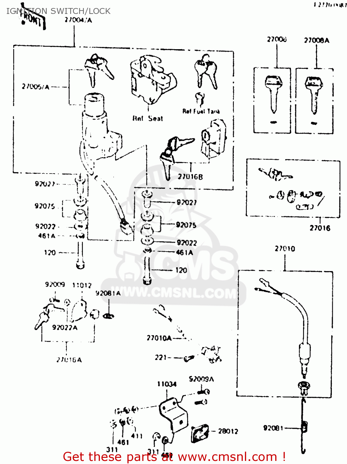 IGNITION SWITCH/LOCK Z440D6 1984 EUROPE UK SD WG
