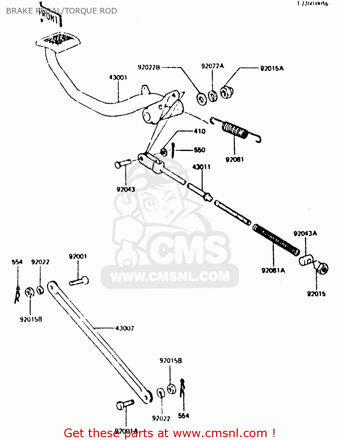 BRAKE PEDAL/TORQUE ROD Z440D6 1984 EUROPE UK SD WG