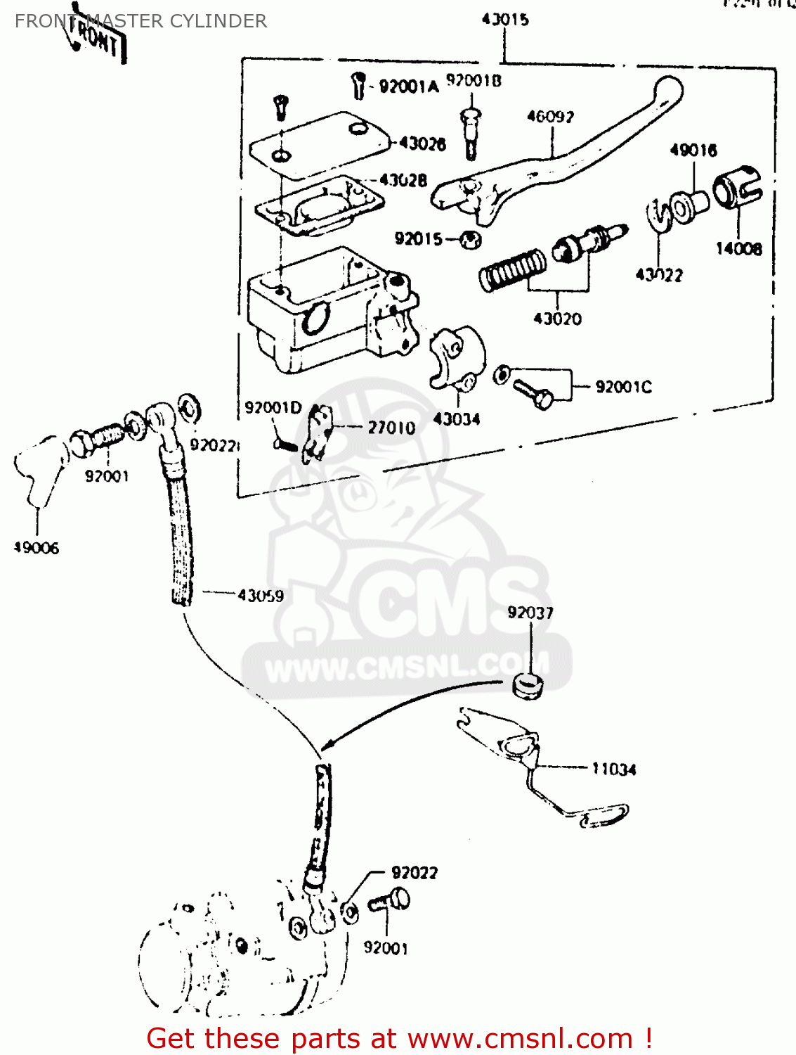 FRONT MASTER CYLINDER Z440D6 1984 EUROPE UK SD WG