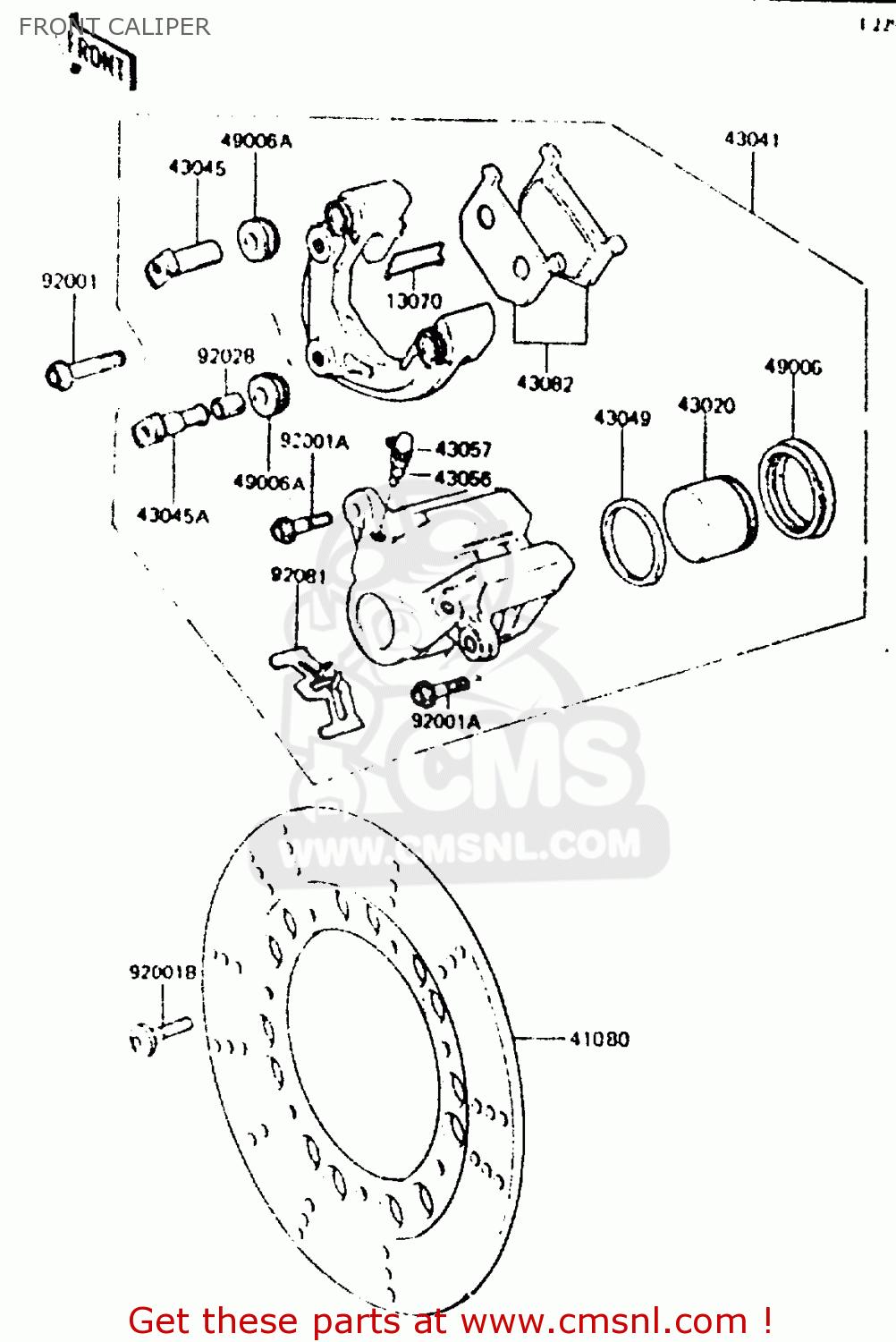 FRONT CALIPER Z440D6 1984 EUROPE UK SD WG