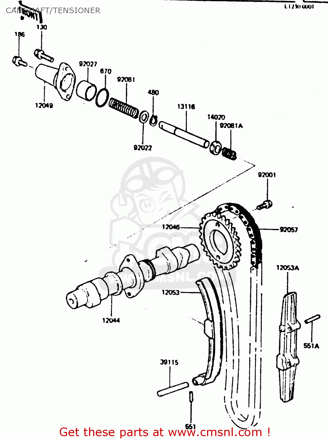 CAMSHAFT/TENSIONER Z440D6 1984 EUROPE UK SD WG