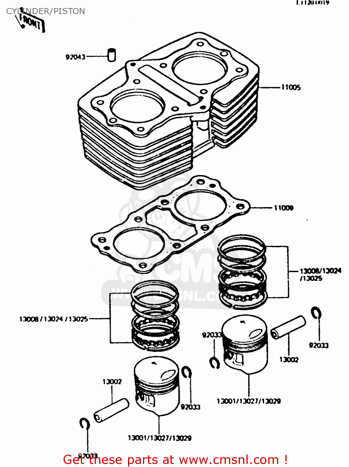 CYLINDER/PISTON Z440D6 1984 EUROPE UK SD WG