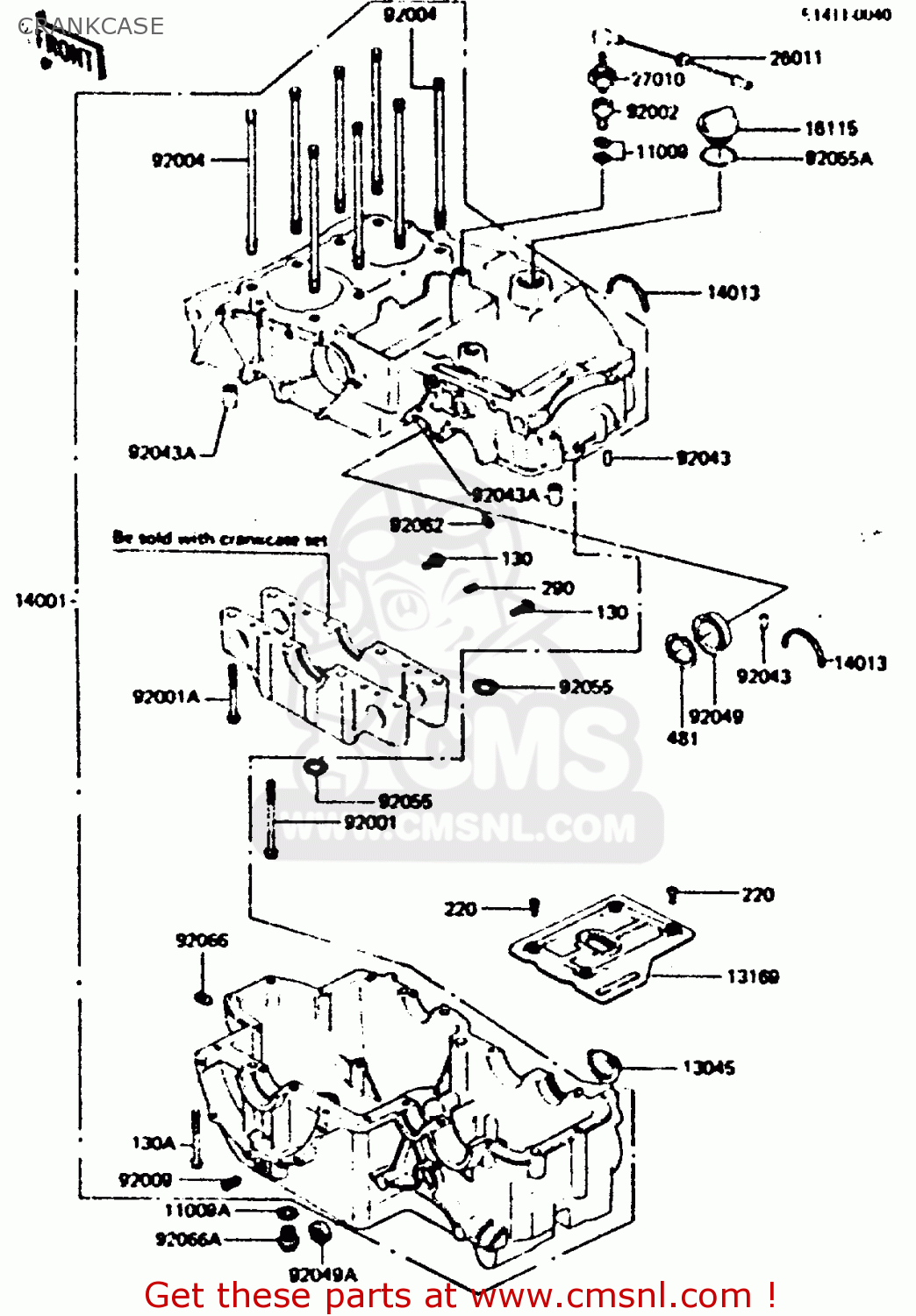 CRANKCASE Z440D6 1984 EUROPE UK SD WG