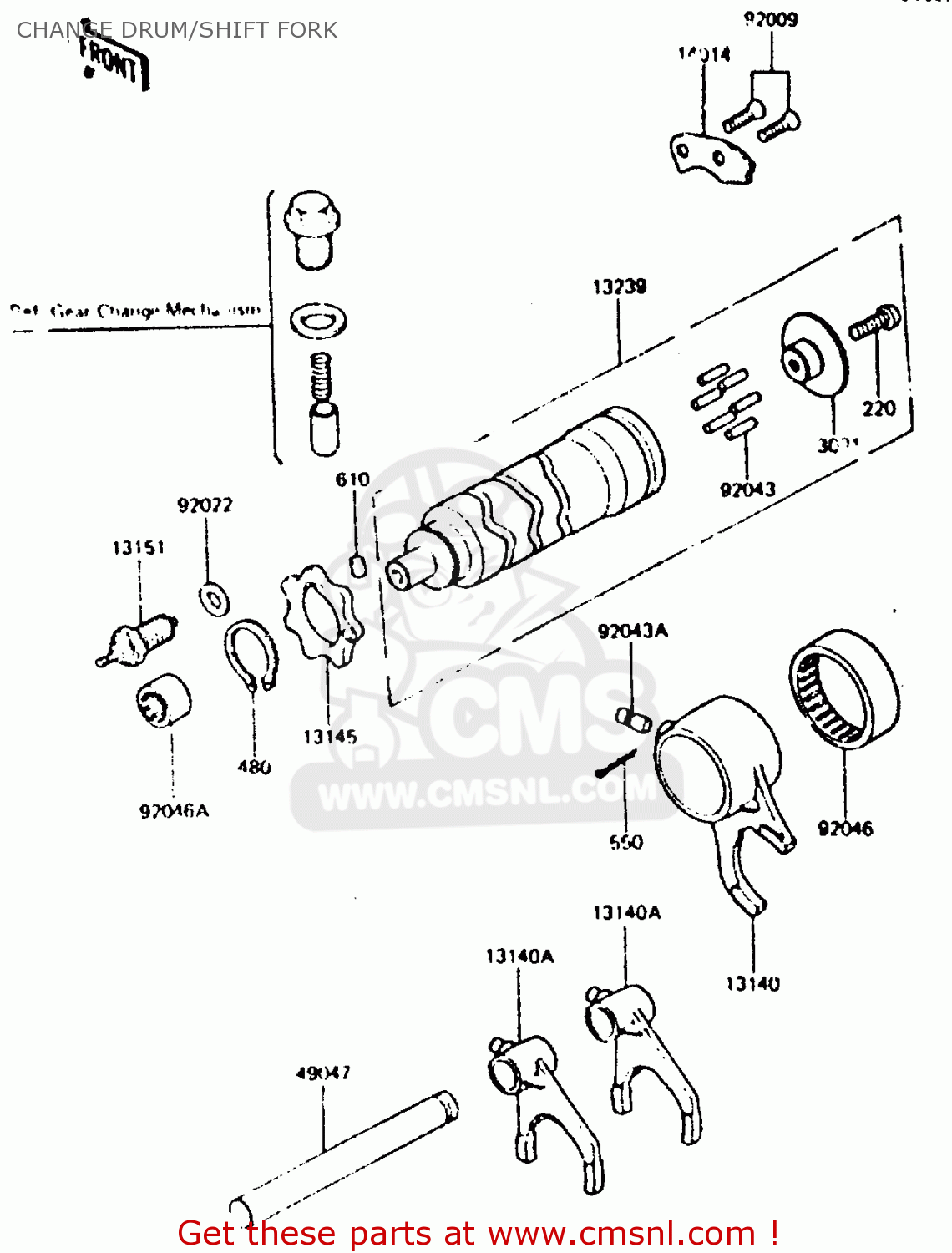 CHANGE DRUM/SHIFT FORK Z440D6 1984 EUROPE UK SD WG