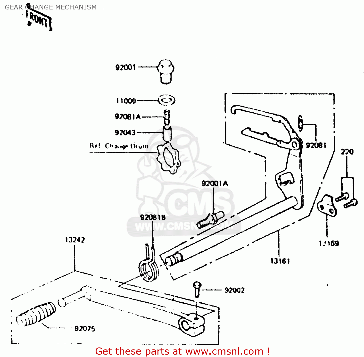 GEAR CHANGE MECHANISM Z440D6 1984 EUROPE UK SD WG