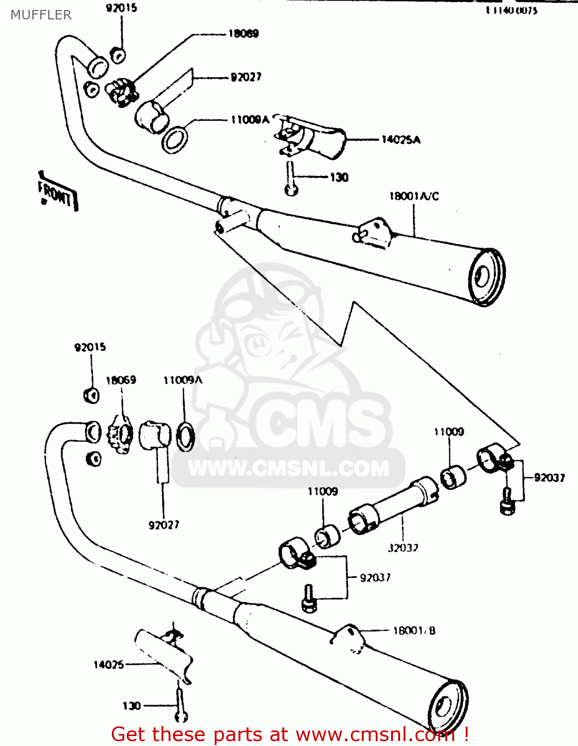 MUFFLER Z440D6 1984 EUROPE UK SD WG
