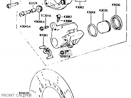 FRONT CALIPER - Z440D6 1984 EUROPE UK SD WG