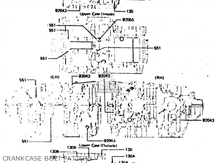 CRANKCASE BOLT PATTERN - Z440D6 1984 EUROPE UK SD WG