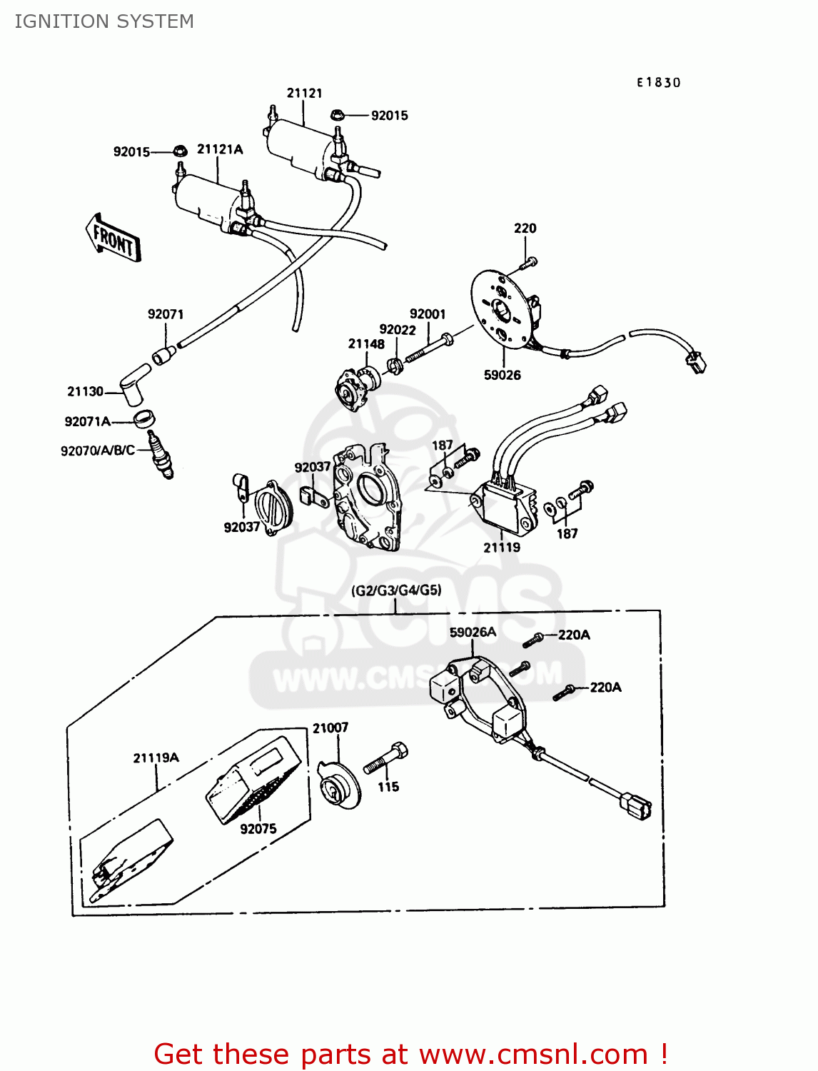 IGNITION SYSTEM Z550G1 GT550 1983 EUROPE UK FR FG IT SD