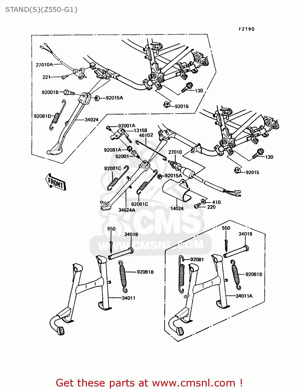 STAND(S)(Z550-G1) Z550G1 GT550 1983 EUROPE UK FR FG IT SD