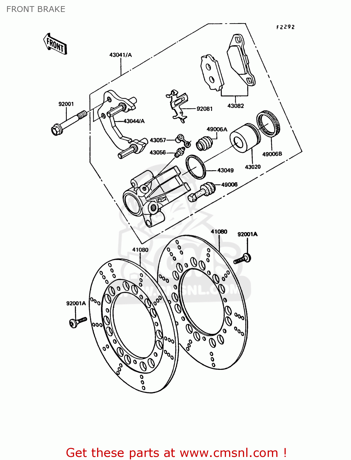 FRONT BRAKE Z550G1 GT550 1983 EUROPE UK FR FG IT SD