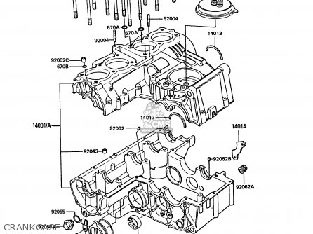 CRANKCASE - Z550G1 GT550 1983 EUROPE UK FR FG IT SD