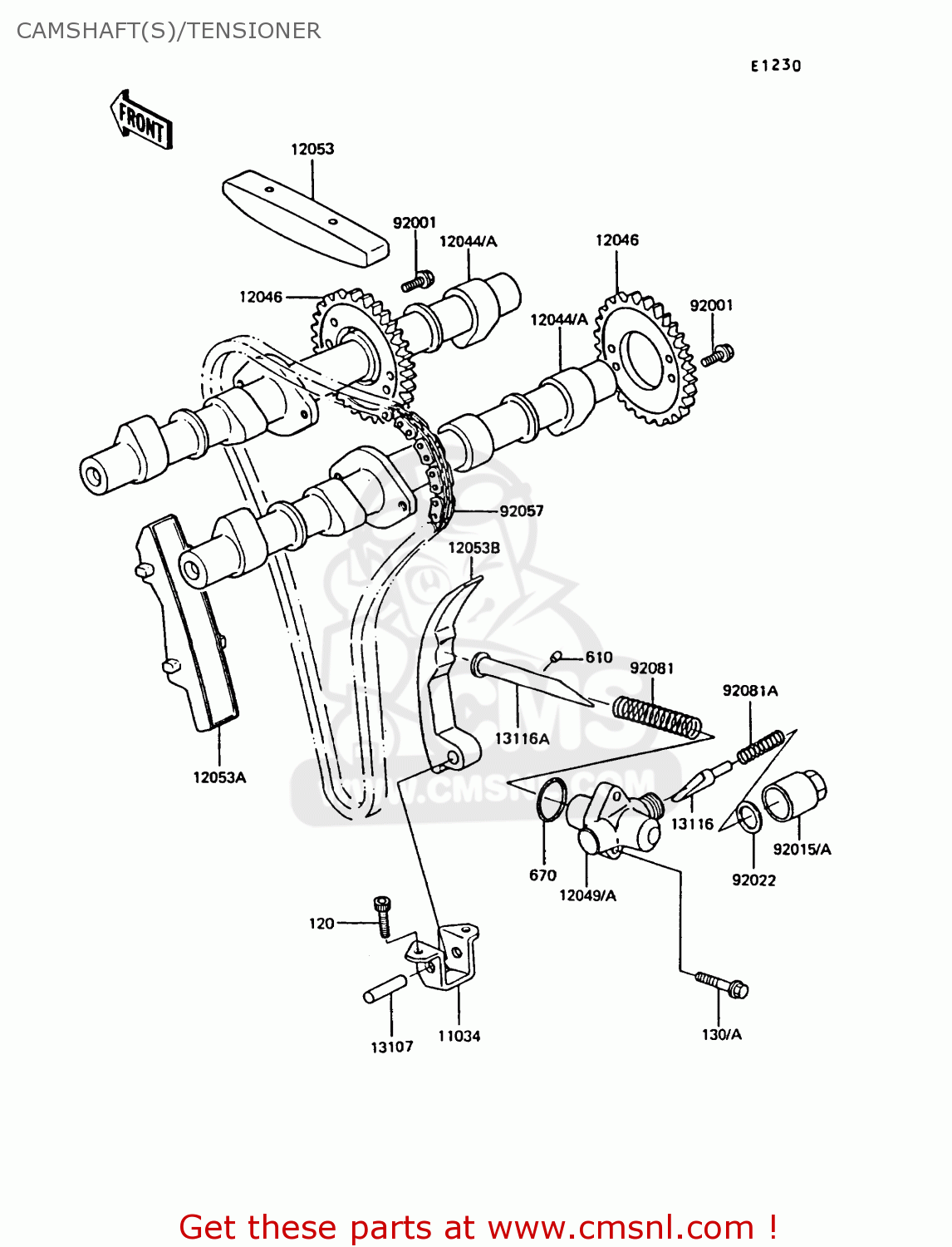 CAMSHAFT(S)/TENSIONER Z550G2 GT550 1984 UNITED KINGDOM FR FG