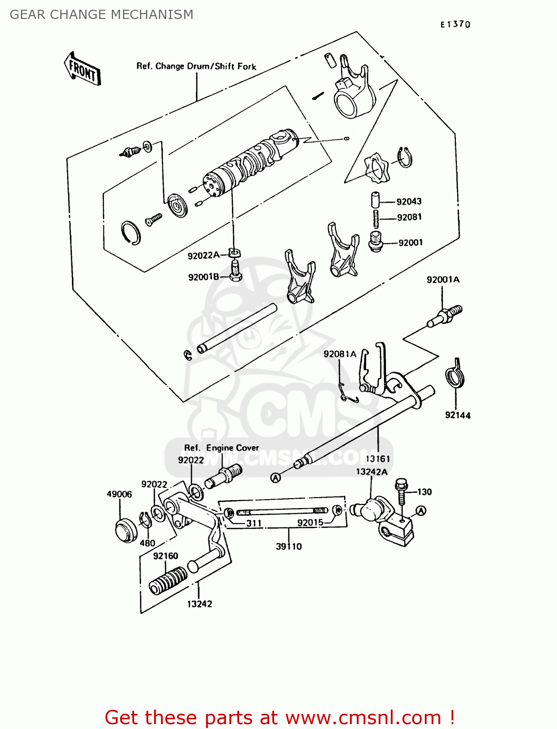 GEAR CHANGE MECHANISM Z550G2 GT550 1984 UNITED KINGDOM FR FG