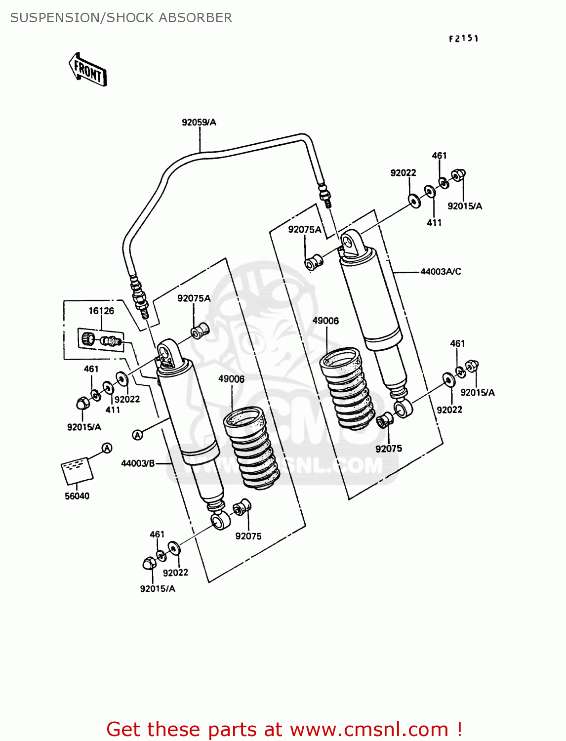 SUSPENSION/SHOCK ABSORBER Z550G2 GT550 1984 UNITED KINGDOM FR FG