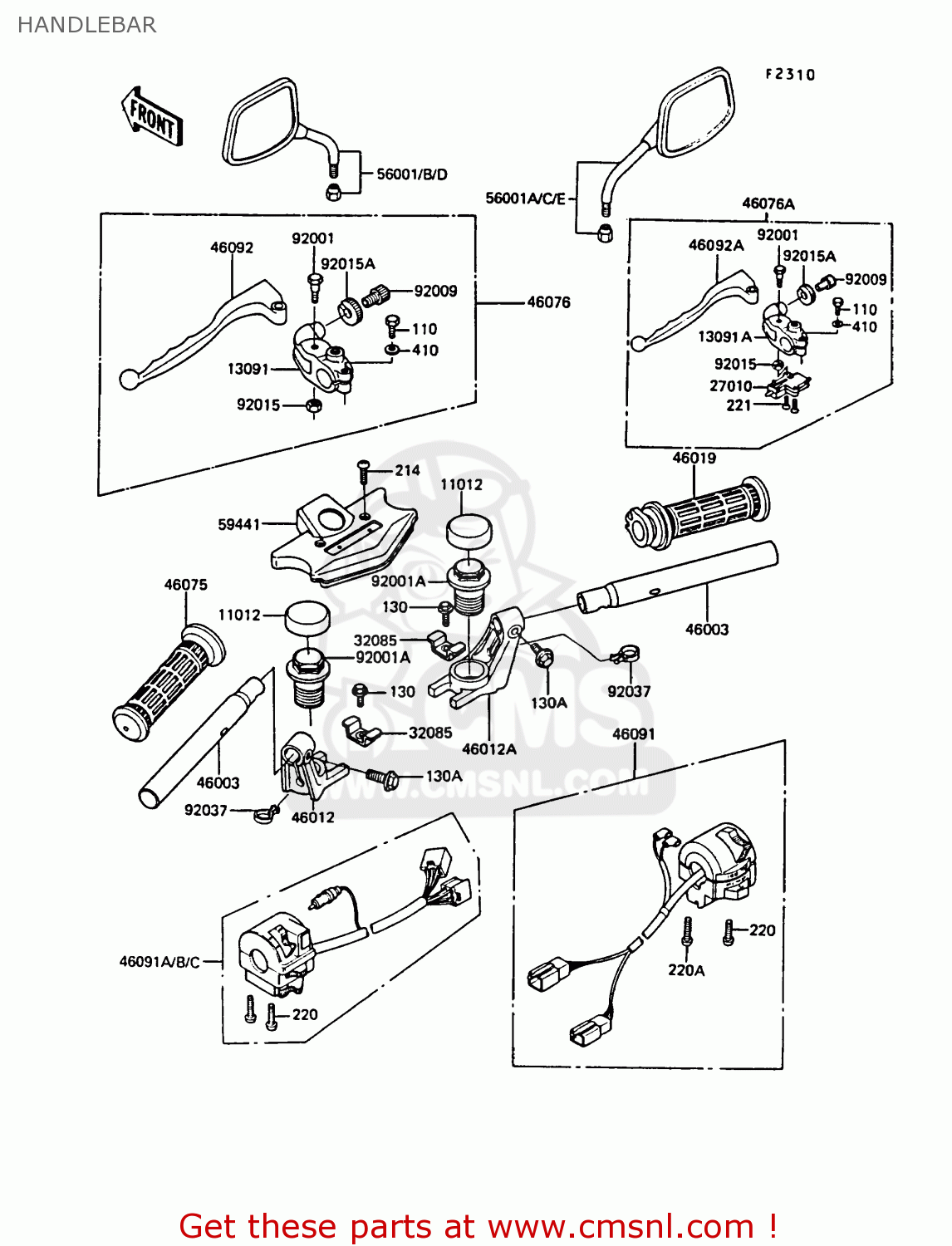 HANDLEBAR Z550G2 GT550 1984 UNITED KINGDOM FR FG