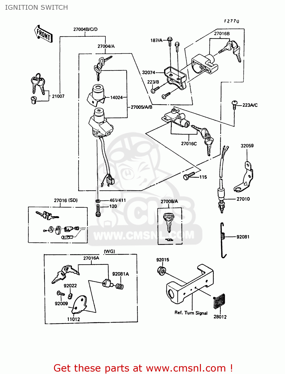 IGNITION SWITCH Z550G2 GT550 1984 UNITED KINGDOM FR FG