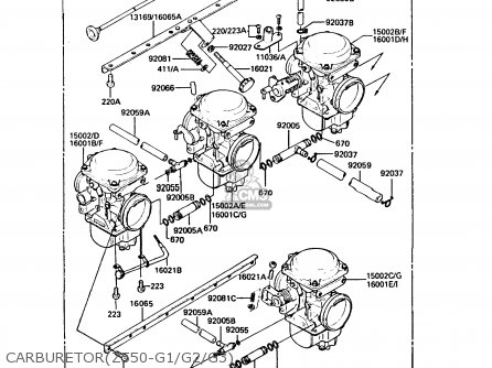 CARBURETOR(Z550-G1/G2/G3) - Z550G2 GT550 1984 UNITED KINGDOM FR FG