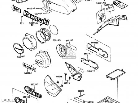 LABELS - Z550G2 GT550 1984 UNITED KINGDOM FR FG