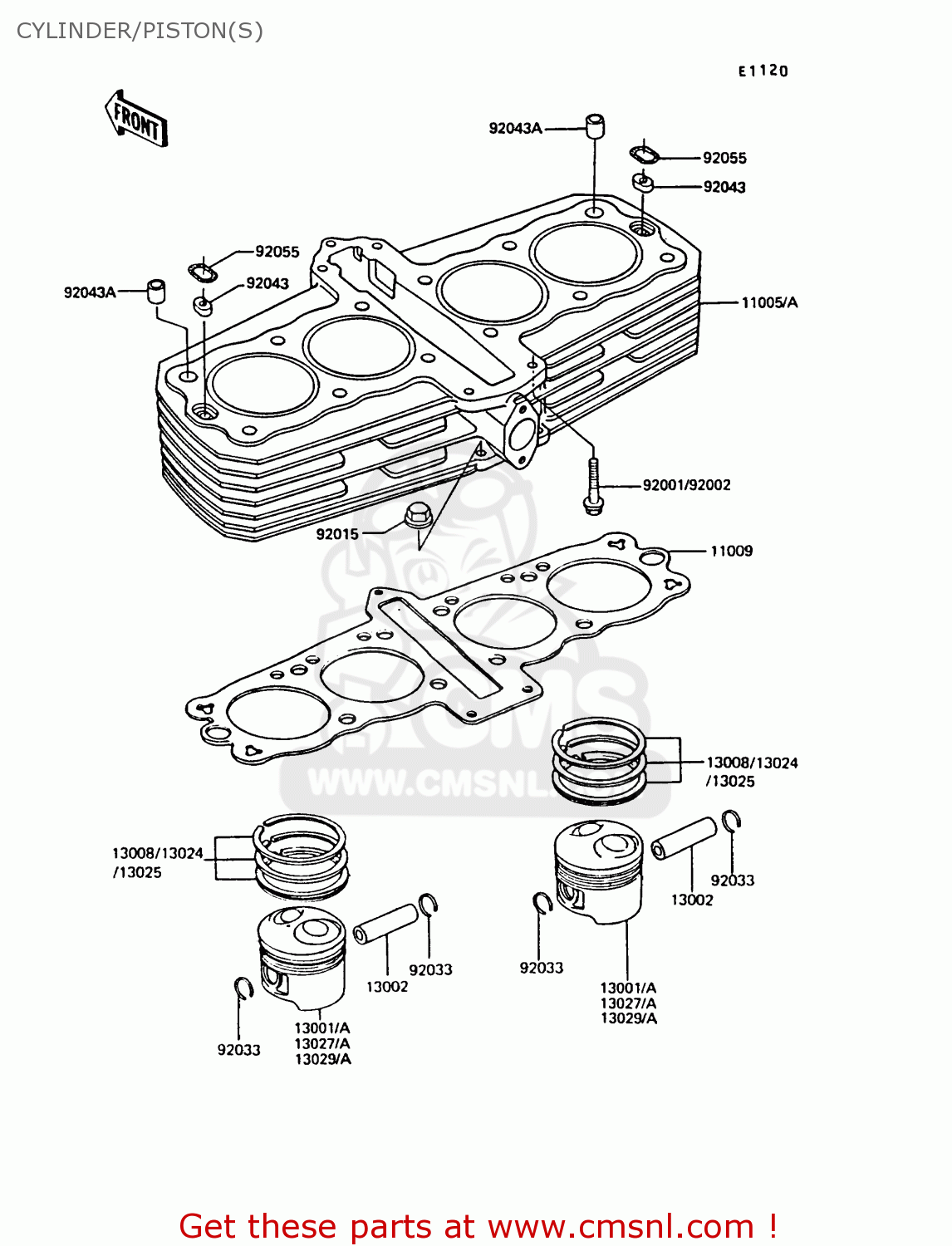 CYLINDER/PISTON(S) Z550G3 GT550 1986 UNITED KINGDOM FG